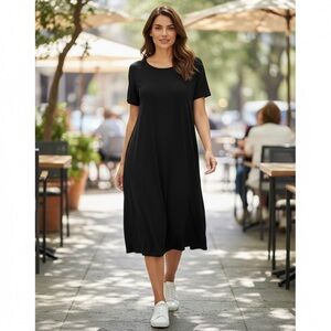 Chic Black Midi Dress for Women